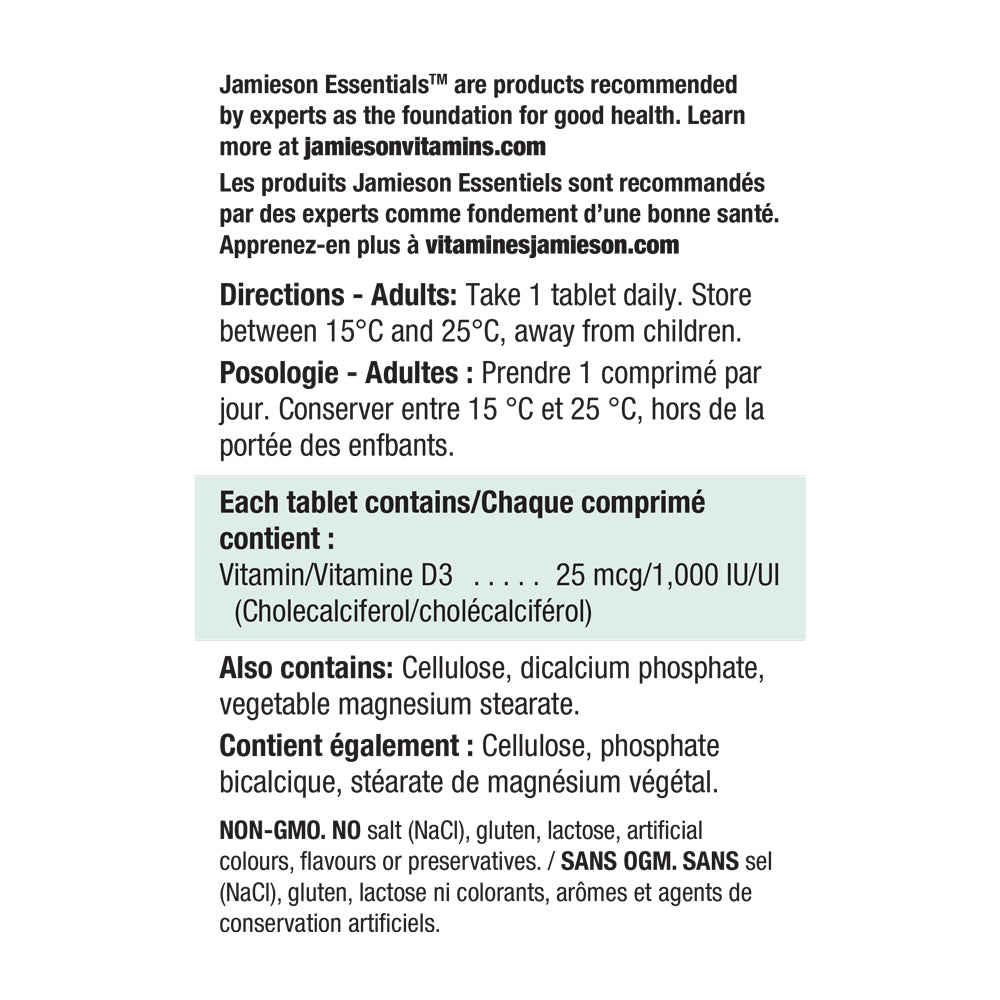 Jamieson Vitamin D3 1000IU 200+40 - DrugSmart Pharmacy