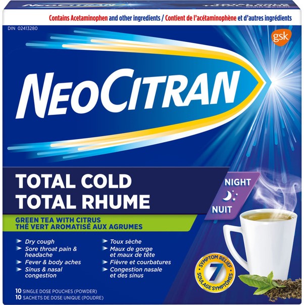 Neo Citran Total Cold Night Green Tea 10 - DrugSmart Pharmacy