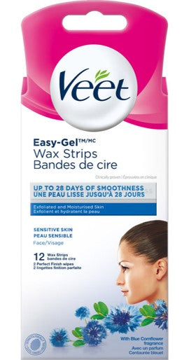 Veet Easy-Gel Strips Face Sensitive Skin 12 - DrugSmart Pharmacy