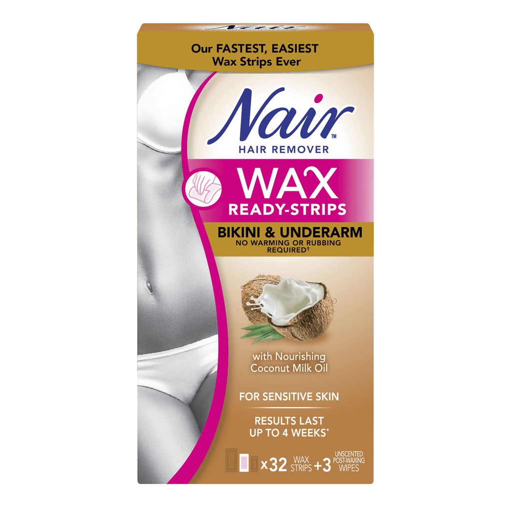 Nair Wax Ready Strips for Bikini & Underarm with Coconut Milk Oil - DrugSmart Pharmacy